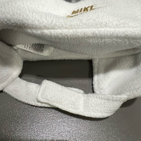 Nike White and Gray Leopard Print Fleece Hat with Ear Flaps - Picture 5 of 5
